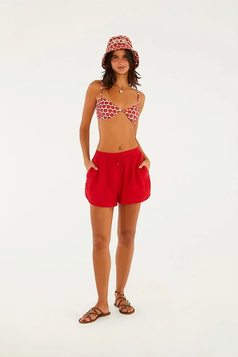 FARM SHORT CRINKLE PRAIA VERMELHO AMAPOLA