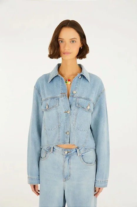 FARM JAQUETA JEANS CROPPED