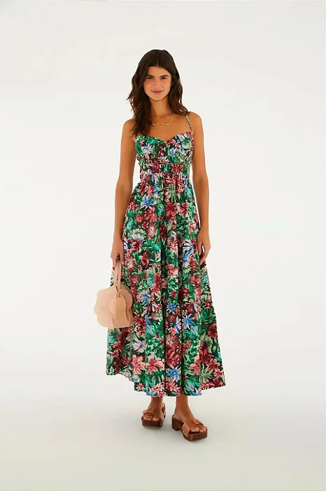 FARM VESTIDO MIDI ESTAMPADO FLORABELA