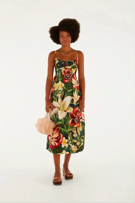 FARM VESTIDO MIDI SONHO DE FLOR