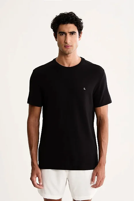 FOXTON TSHIRT PIQUET LOGO PRETA