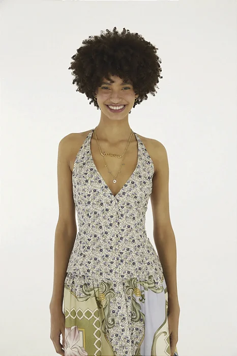 FARM BLUSA ESTAMPADA LENCO PELICANO