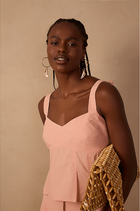 DRESS TO BLUSA ALGODAO PREGAS ROSA