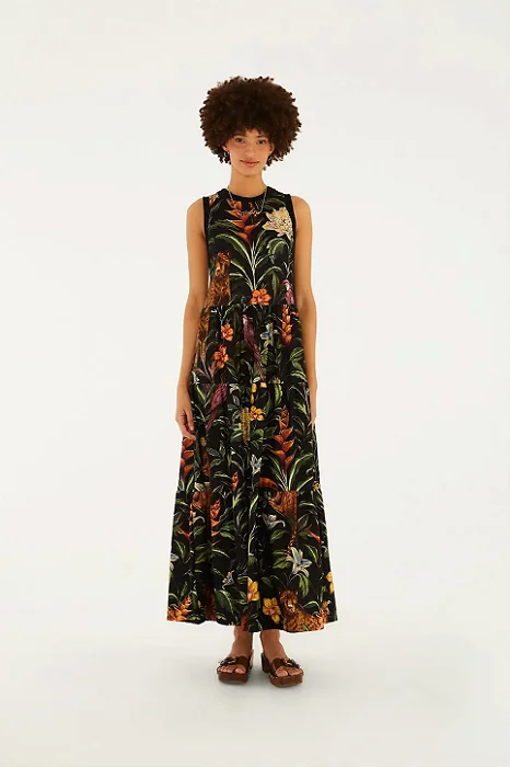 FARM VESTIDO MARIAS ESTAMPADO FAUNA NOTURNA
