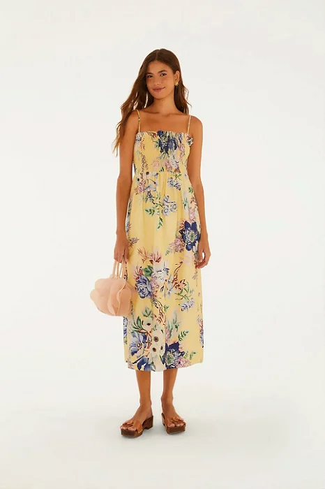 FARM VESTIDO ALCINHAS ESTAMPADO FLORAL LENI