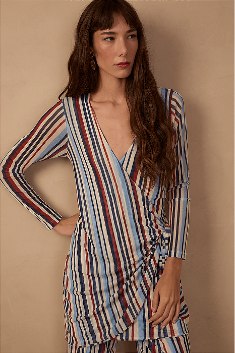 DRESS TO VESTIDO TULE ESTAMPA LISTRA VERANO