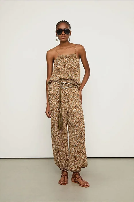 ANIMALE TOP DE GEORGETTE ALCINHA DECOTE RETO