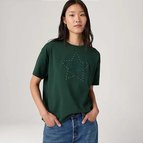 LEVIS CAMISETA GRAPHIC VINTAGE TEE VERDE ESCURO MANGA CURTA