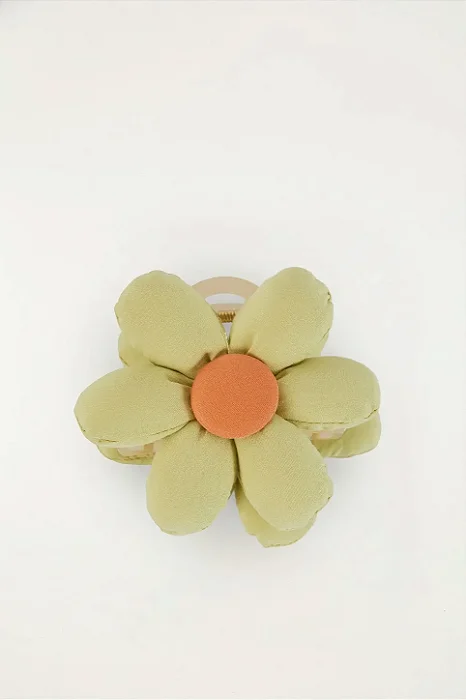 FARM ETC PRESILHA DE CABELO PUFFER FLOR VERDE