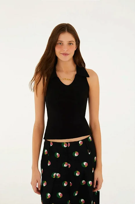 FARM BLUSA GOLA POLO TRICOT