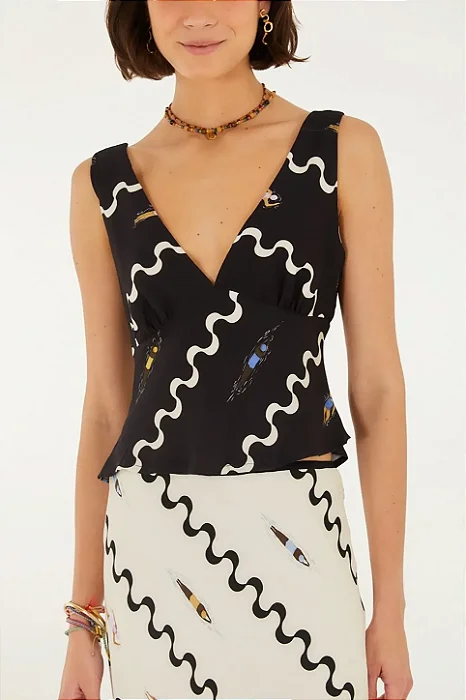 FARM BLUSA DECOTE V NADADORAS