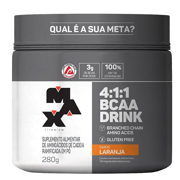 BCAA DRINK LARANJA - POTE 280G MAX TITANIUM