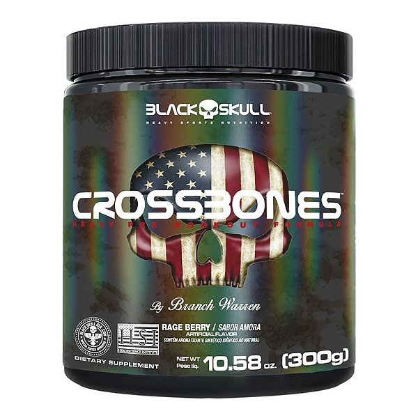 CROSSBONES BLACK SKULL 300G - PRÉ TREINO