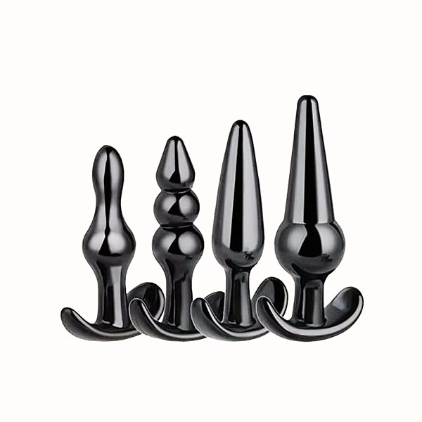 Kit Prazer Anal com 4 Plugs de Diferentes Tamanhos – Estímulo Progressivo com Segurança e Conforto