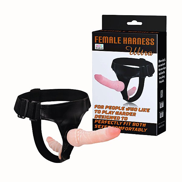 Cinta Peniana Ajustável Dupla com Prótese 16,3cm + Plug Interno