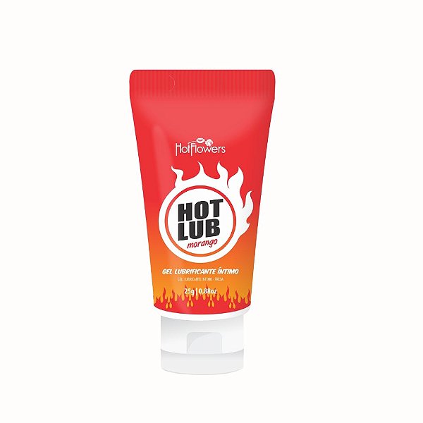 Gel Lubrificante Íntimo Beijável Hot Lub Morango 25g | Sensação Térmica e Conforto