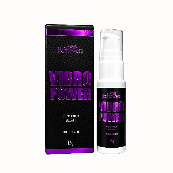 Gel Vibro Power Tutti-Frutti HotFlowers 15g – Beijável com Jambu