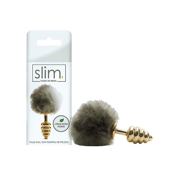 Plug Anal Slim Rabo Pompom Prazer e Luxo