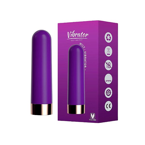 Cápsula Vibratória Recarregável com 10 Modos de Vibração - Roxa