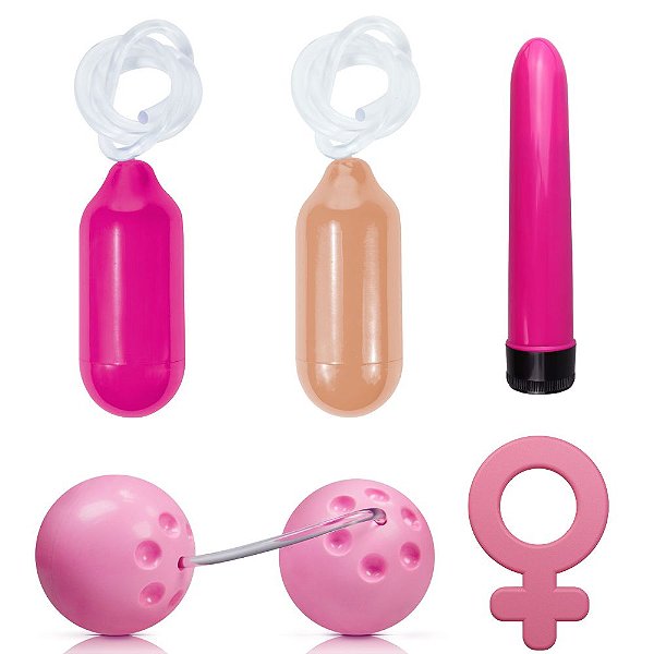 Kit Pompoarismo Saúde Íntima - Cones Vaginais 20g e 40g  Bola Ben Wa e Vibrador Personal