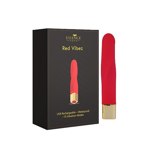 Red Vibez - Vibrador de Luxo Compacto com 10 Modos de Vibração - Essence Toys