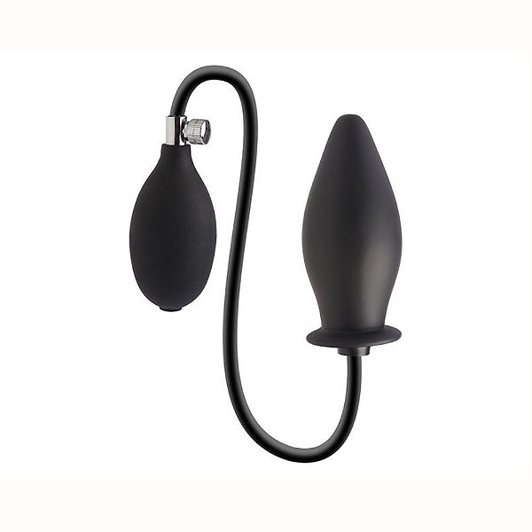DOM Plug Anal Inflável 4,5x15cm em Silicone com Bomba Manual