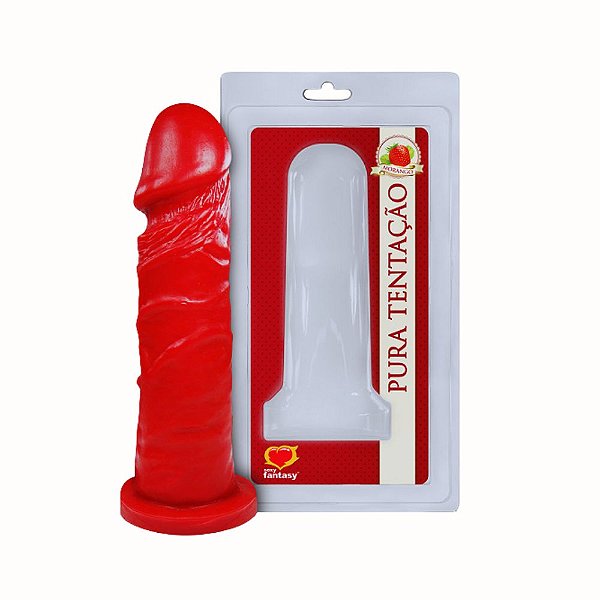 Pênis Aromático Morango 15,3cm – Estímulo Sensorial com Aroma e Realismo