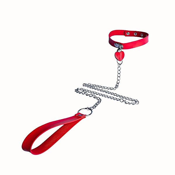 Liberte Seus Desejos com a Coleira Íntima Vermelha – Fetiche, Luxo e Conexão Intensa