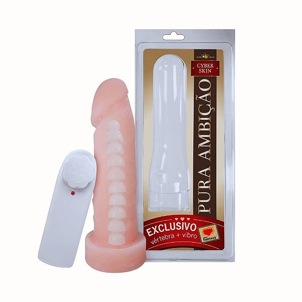 Prótese Realista CyberSkin com Vértebra e Vibro 16x4,5cm – Realismo, Ajuste e Estímulo Personalizado