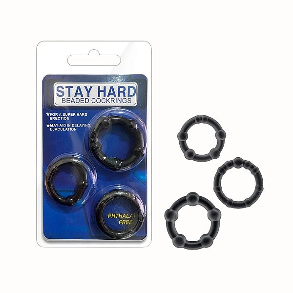 Kit com 3 Anéis Penianos Flexíveis com Nódulos – Estímulo, Desempenho e Controle Prolongado