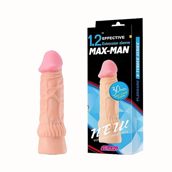 Capa Peniana Extensora 3cm Realista com Glande e Veias – Estímulo, Conforto e Potência