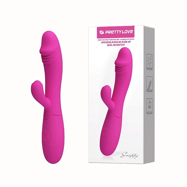Vibrador Recarregável com Glande e Estimulador | 30 Vibrações Duplas e Controle Total