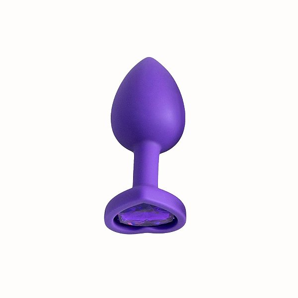 Plug em Silicone Roxo com Base Coração Tamanho P | Design Anatômico e Conforto