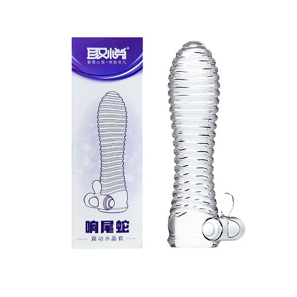 Capa Peniana 13cm com Anel Vibratório | Estímulo Intenso e Textura Realística – Love Nest
