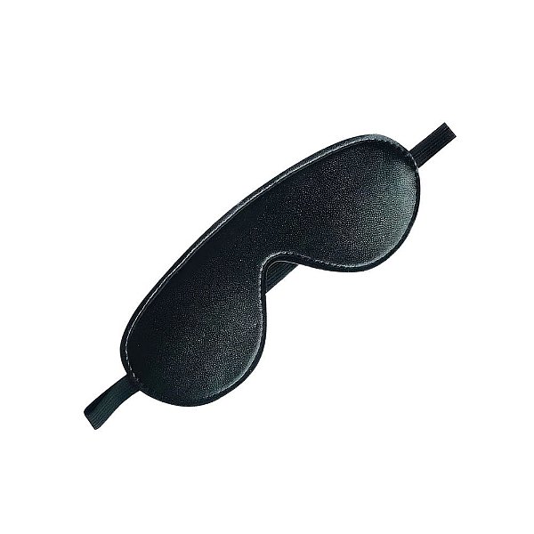 Venda para Olhos Preta em Couro Sintético Confortável Ajustável