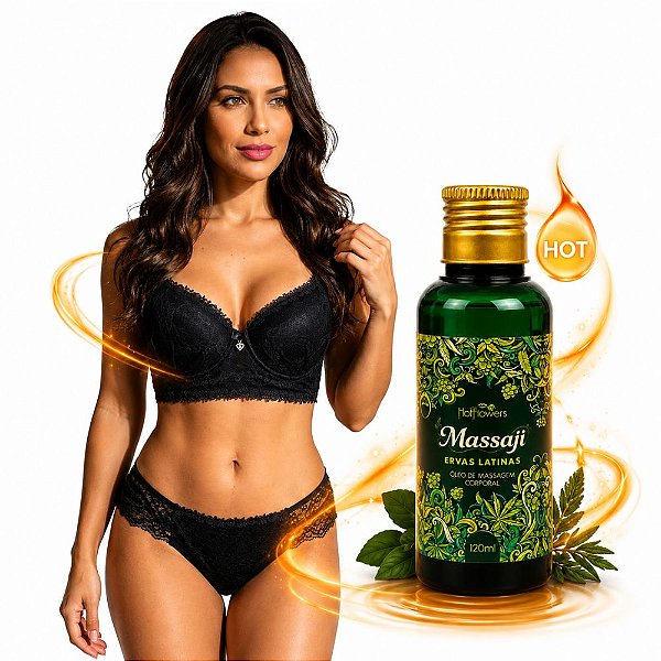 Conjunto Renda Preta + Óleo Ervas Latinas — Toque, Presença e Calor Progressivo