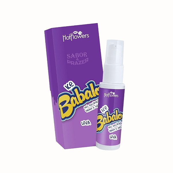 Gel Beijável Ice Babaloo Uva HotFlowers 15g – Vibra e Gela