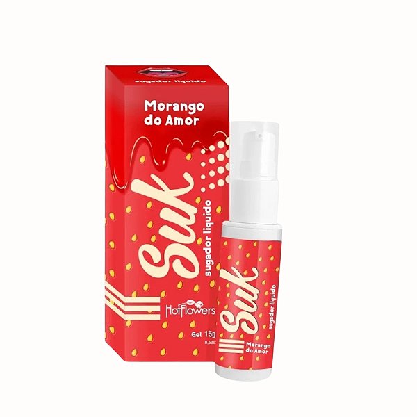 Suk Sugador Líquido Morango do Amor 15g – Vibra, Gela e Aquece