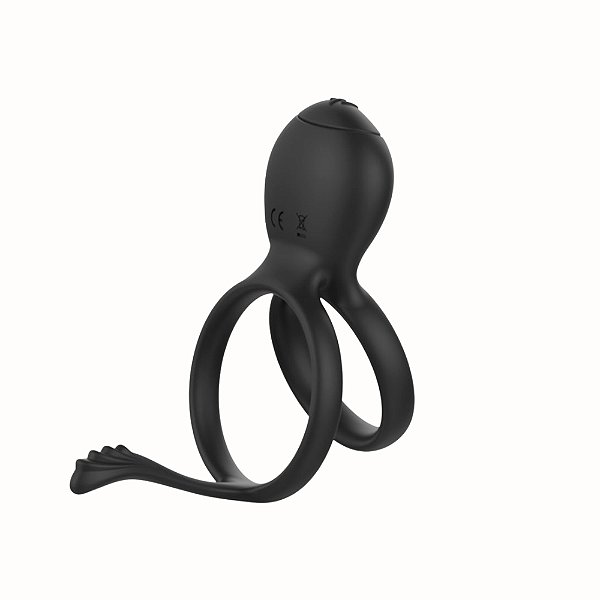 Anel Peniano Duplo Vibratório com Estimulador Clitoriano e Escrotal