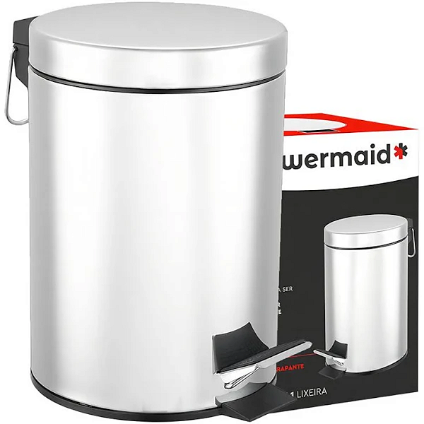 LIXEIRA PEADAL REDONDA 3L POWERMAID