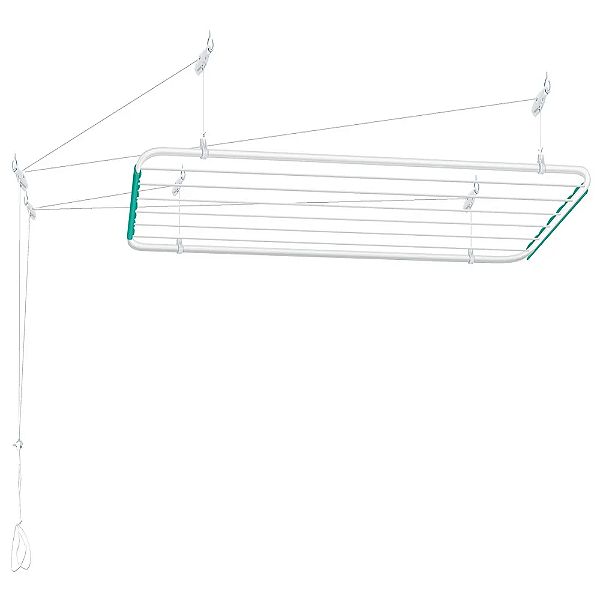 VARAL TETO MONACO AÇO BRANCO 1m X 0,56cm (11200)