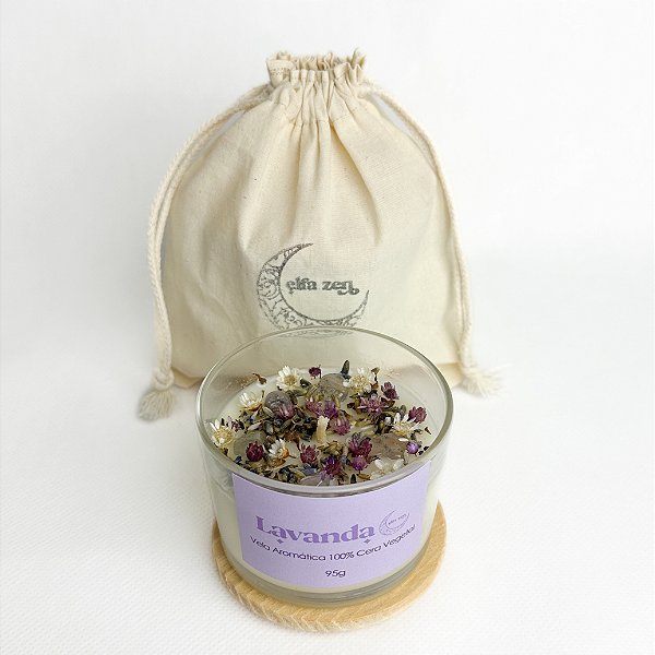 Vela Aromática Lavanda 95g - 100% Cera Vegetal