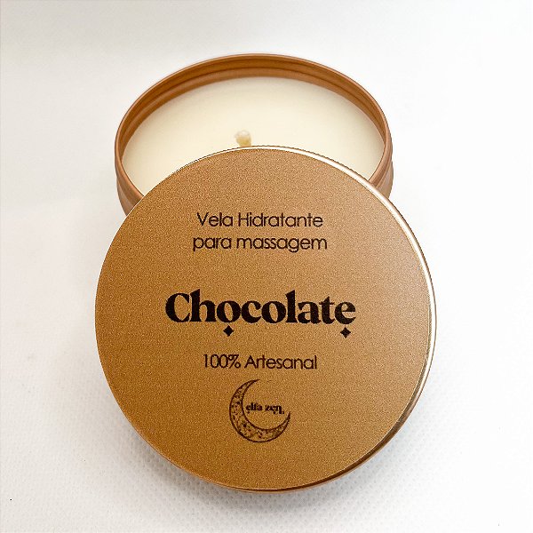 Vela Massagem Hidratante Chocolate 100ml - Artesanal - Vegana