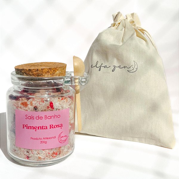 Sais de Banho Rosas e Pimenta Rosa - Artesanal 200g