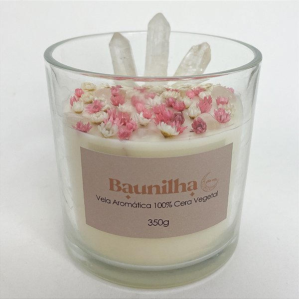 Vela Aromática Baunilha 350g 100% Cera Vegetal