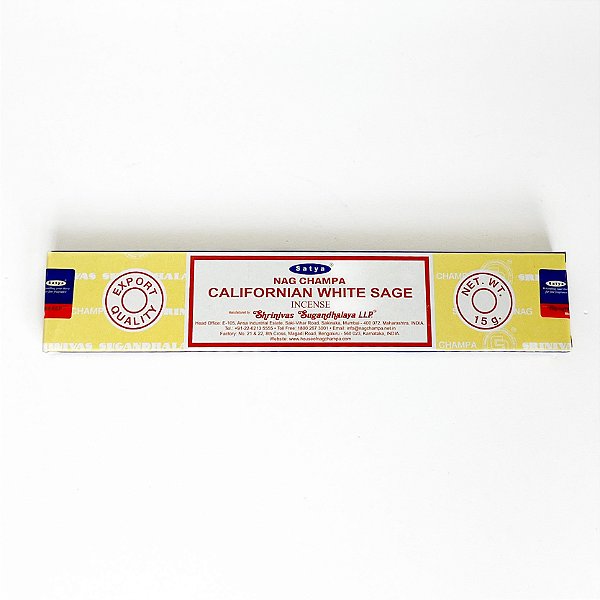 Incenso Californian White Sage - Salvia Branca - Nag Champa - Satya