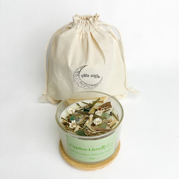 Vela Aromática Capim Limao 95g - 100% Cera Vegetal