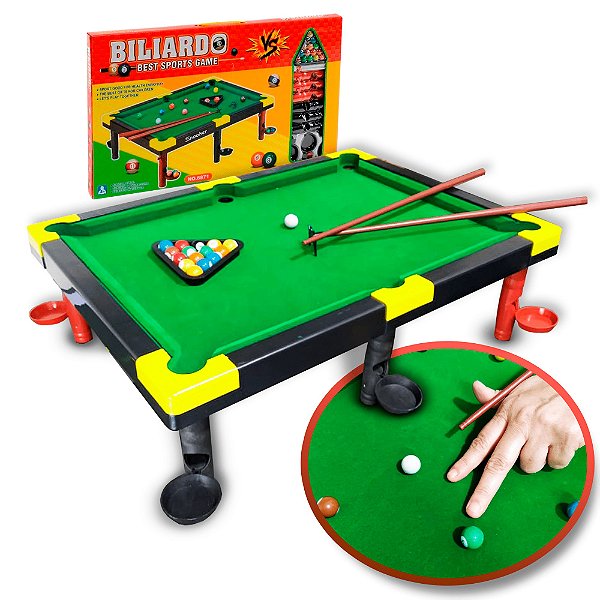 Mesa de Bilhar Mini Sinuca Portátil Com Tacos Bolas e Triângulo