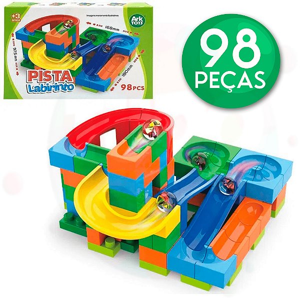 Pista Bolinhas de Gude Blocos para Montar 98 Peças
