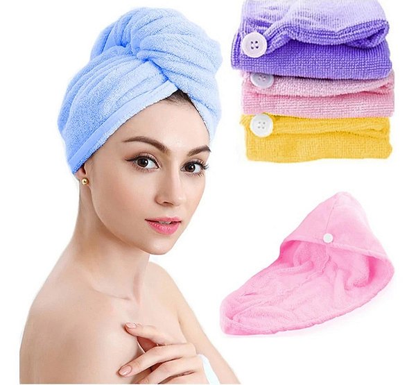 Toalha de Secar Cabelo Touca Microfibra